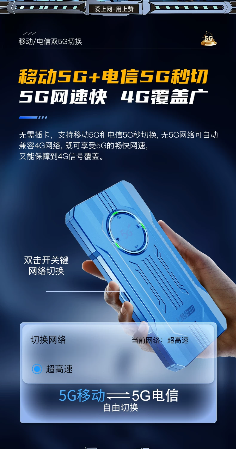上赞SZ50Airturbo 5G无线移动随身WiFi新款移动电信双5G路由器无线网络全国通用车载新款随身WiFi 8