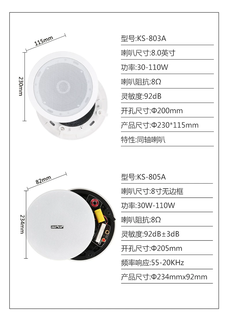 先科吸顶式5.1家庭影院音响套装电视蓝牙家用客厅吊顶嵌入音箱 29