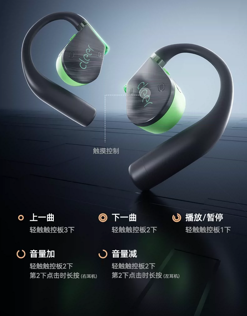 【重磅新品】Cleer ARC6无线蓝牙耳机运动挂耳AI办公不入耳26新款 38