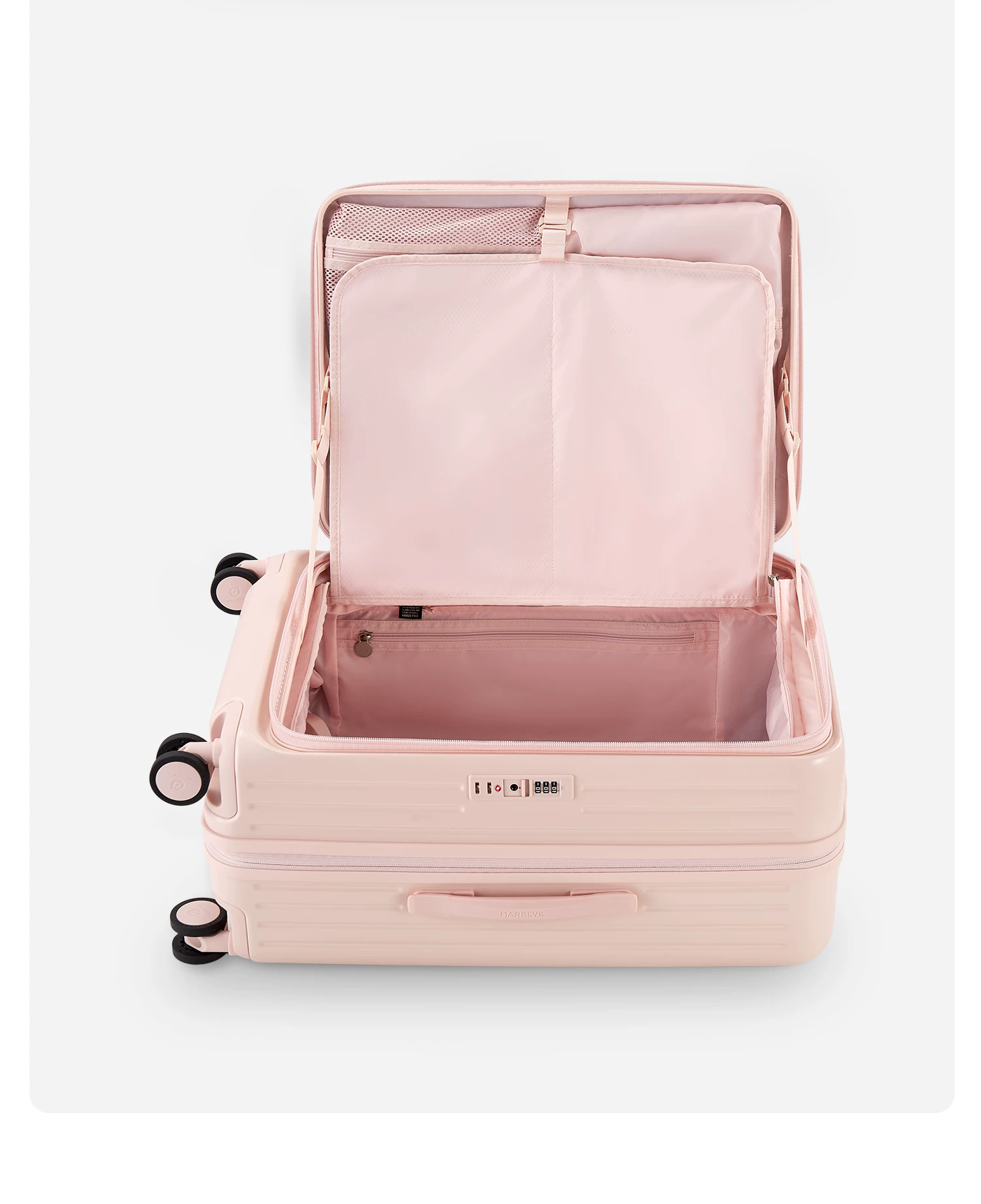 MARRLVE【马尔维】前开口侧开翻盖24寸可扩展旅行李拉杆密码箱子 6