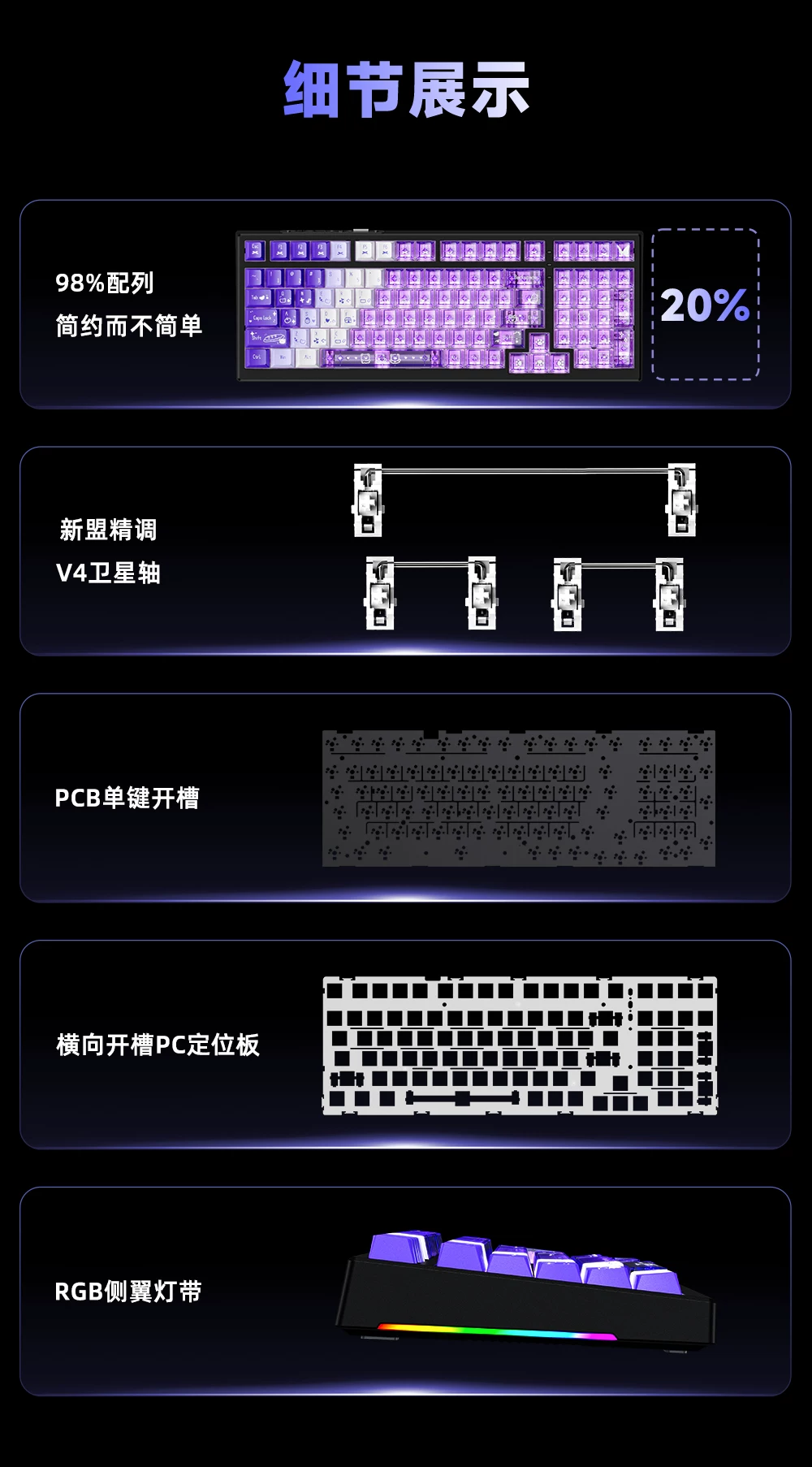 新盟X98ProV2三模无线机械键盘蓝牙2.4G客制化全键热插拔RGB电竞 19