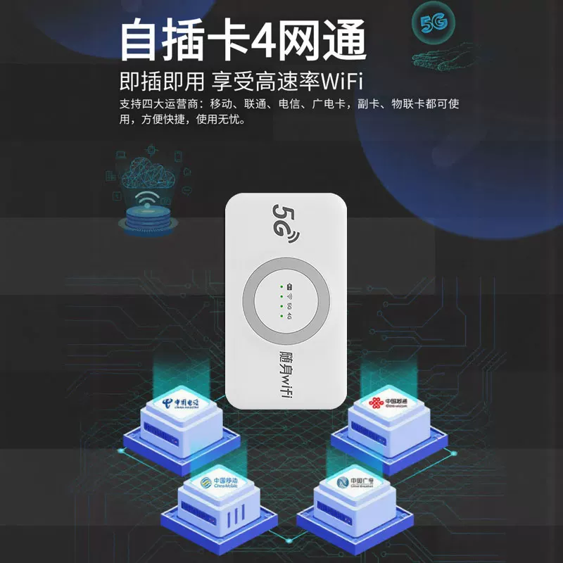 可插卡5G REDCAP随身wifi移动无线网络高速上网无线路由器全国通用支持国内外香港澳门台湾车载户外家用热点 2