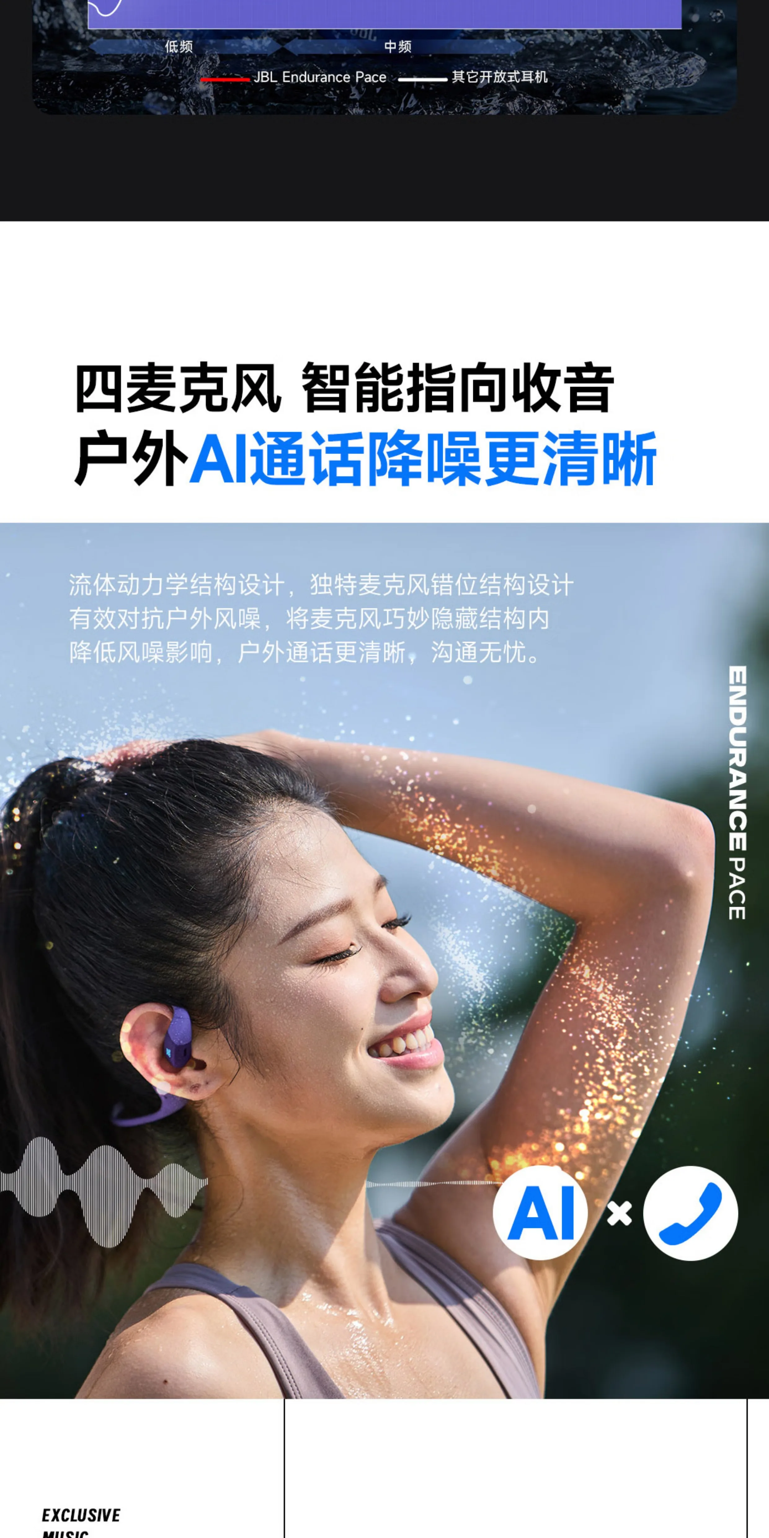 JBL PACE无线蓝牙运动型跑步挂耳式水下专用游泳耳机防水专业新款 20