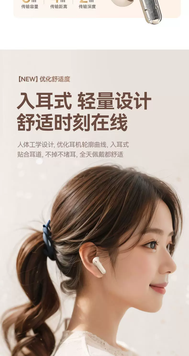 2025新半入耳式蓝牙耳机无线动降噪蓝牙耳机超长续航数显蓝牙耳机 3