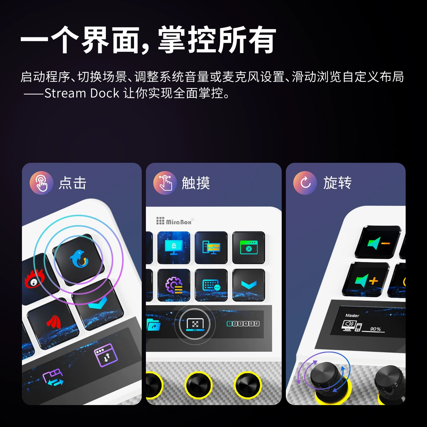 MiraBox妙联宝N4pro可视化控制台电脑桌面streamdeck自定义小键盘 4