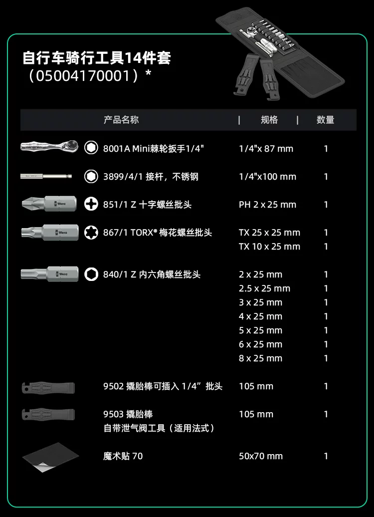 Wera维拉Tool Check Plus39件套装德国扳手套筒批头修车进口工具 8