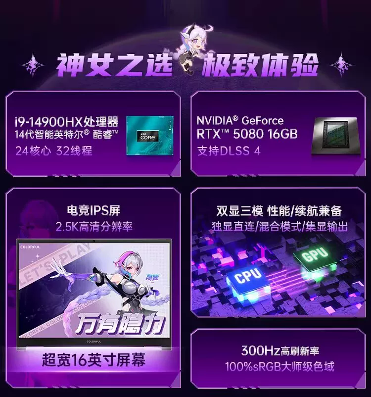 Colorful/七彩虹 隐星 G16pro RTX5080/5070ti游戏笔记本电脑 3