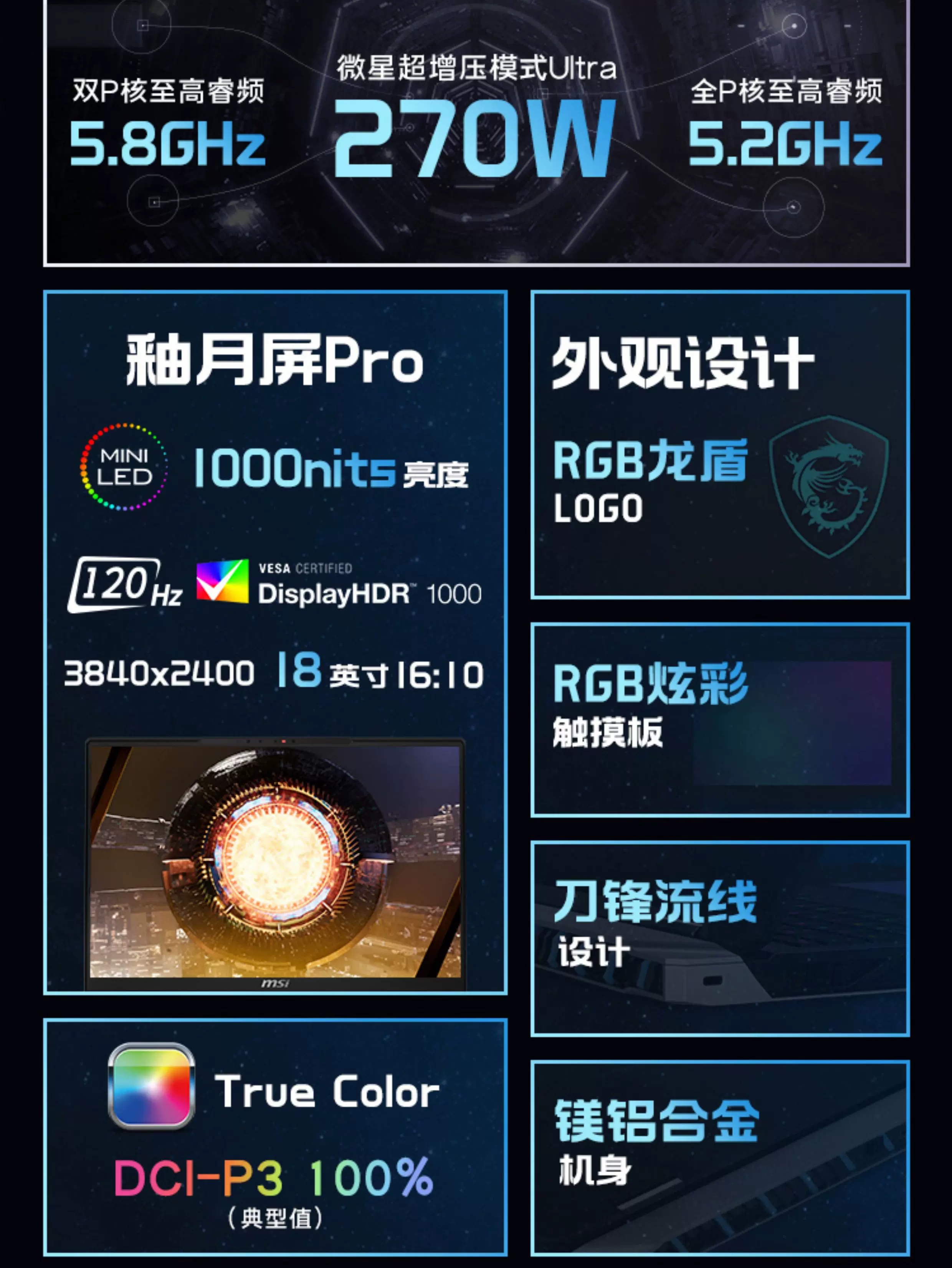 MSI/微星泰坦18Pro/16Max泰坦18Ultra龙魂RTX5080/5090游戏笔记本 8