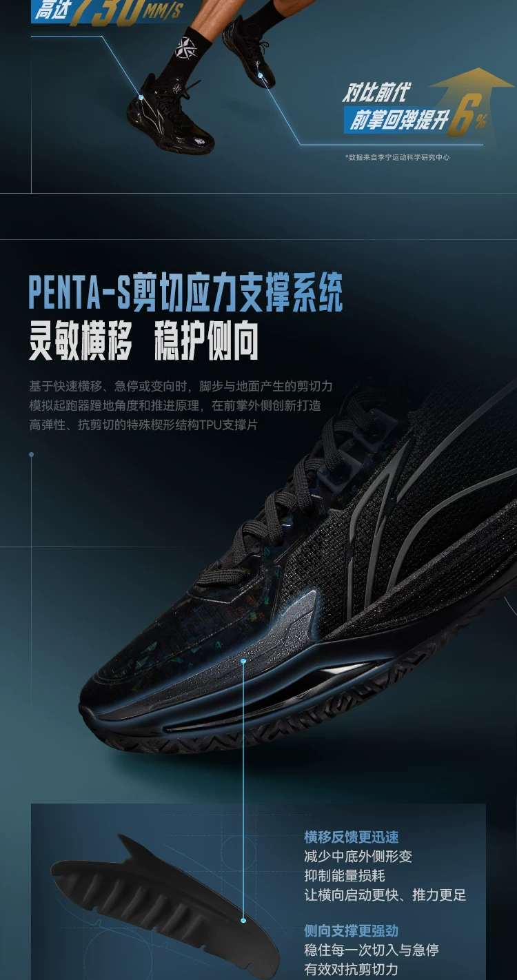 李宁利刃6V2 | 篮球鞋男款青少年专业实战缓震回弹耐磨防滑运动鞋 4