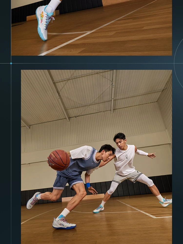 李宁利刃6V2 | 篮球鞋男款青少年专业实战缓震回弹耐磨防滑运动鞋 34