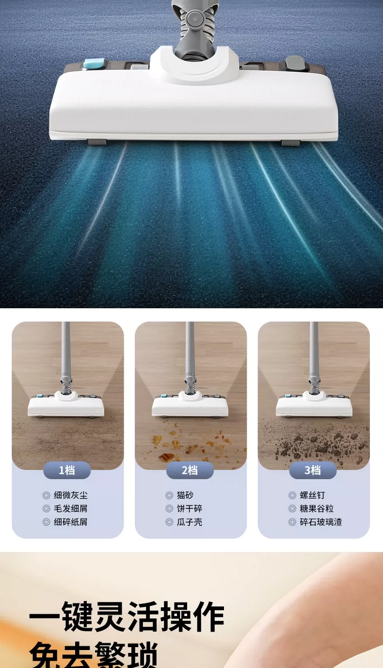 跨境无线吸尘器家用大吸力除螨显尘拖洗地机一体轻便手持式拖地机 11
