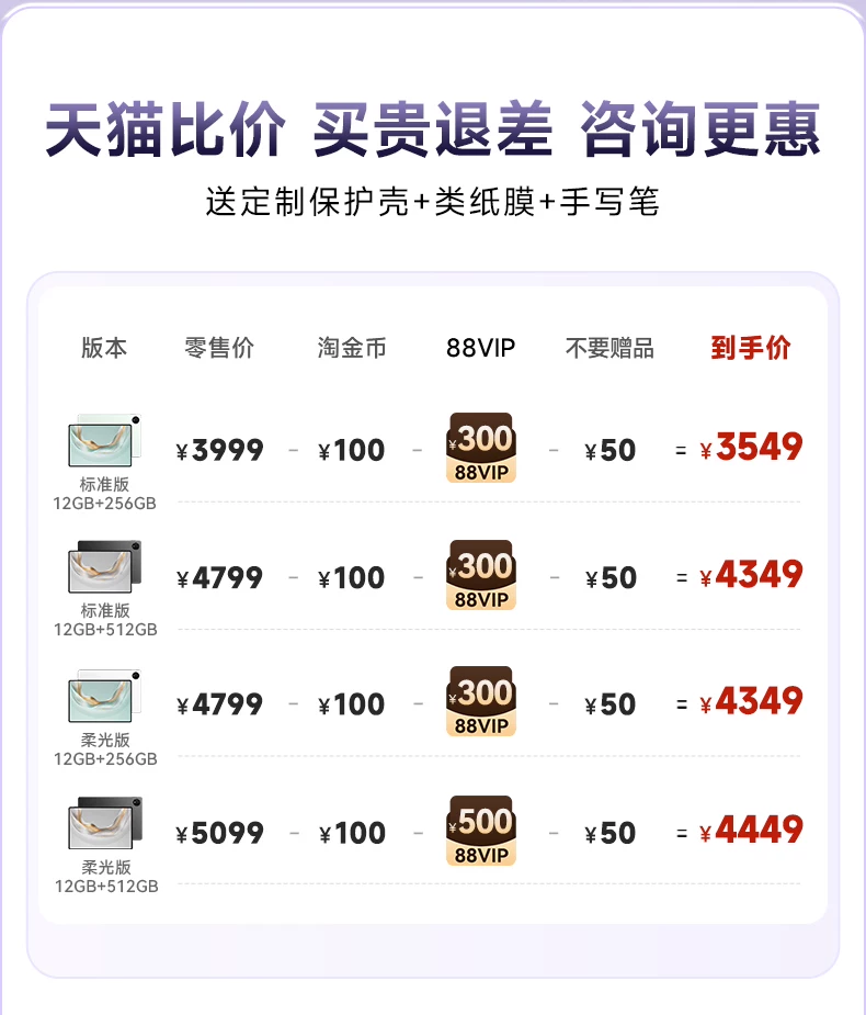 【咨询享优惠】华为平板MatePad Pro12.2英寸新款鸿蒙25平板电脑学习绘画创作办公平板官方旗舰店正品 2