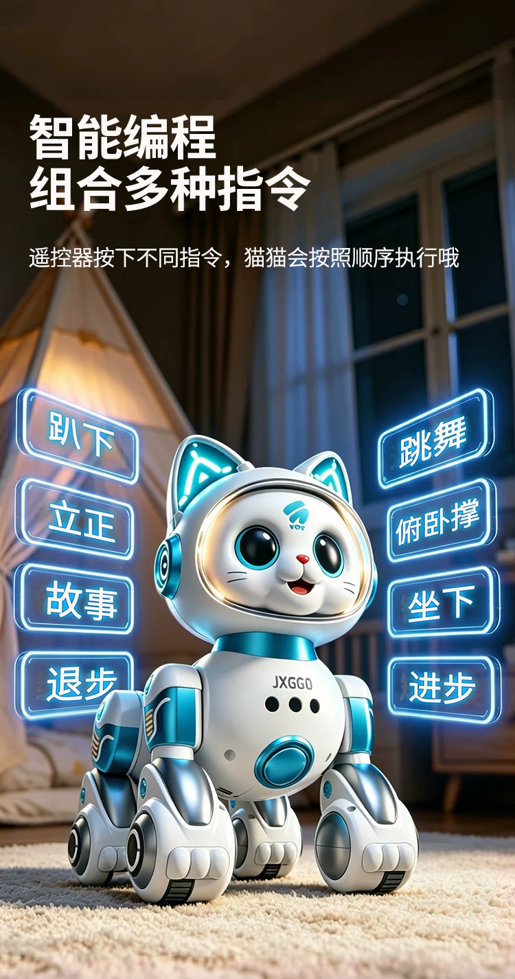 ai人工智能机器猫2026新款儿童玩具女孩男遥控走路会叫可对话电动 15