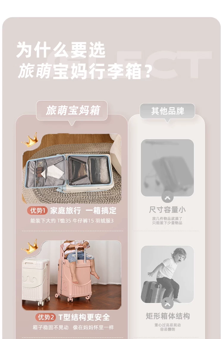 宝妈行李箱儿童可坐骑男孩20寸旅行箱拉杆箱女遛娃神器密码箱皮箱 3
