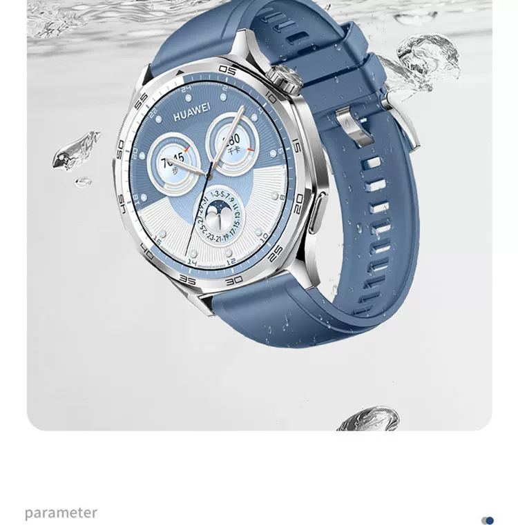华为GT6/gt5氟橡胶手表带男运动Watch34Pro新款按压式原装表带22 14