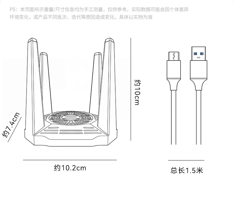 速胜者四天线wifi接收器免驱动千兆无线网卡台式电脑5G双频抗干扰笔记本外置usb热点发射器wifi6蓝牙二合一 41