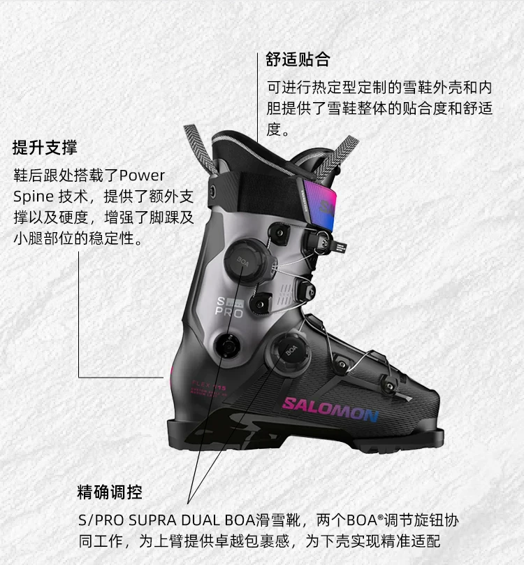 2526款SALOMON萨洛蒙女款双板滑雪鞋S/PRO SUPRA BOA 95 100 105 14