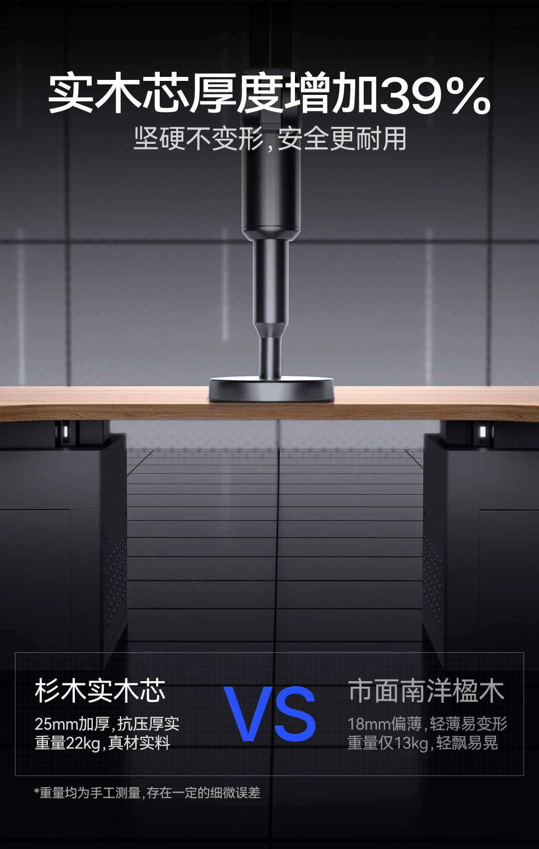 安德斯特巡航战士max 电竞桌pro双电机电动升降桌实木桌子电脑桌 22
