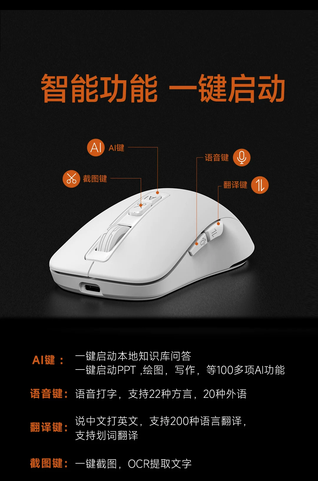 咪鼠M4 AI智能语音鼠标无线蓝牙声控打字翻译写作制作PPT视频制作 7