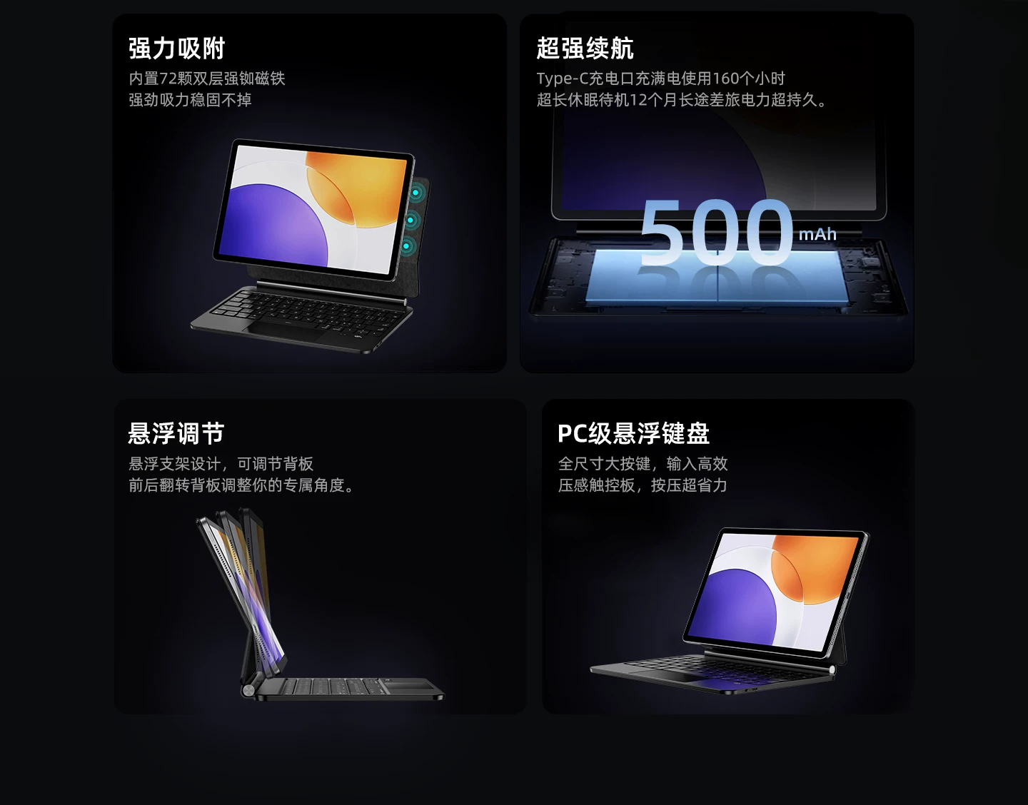 智思慧适用小米平板8pro妙控键盘小米pad7spro智能触控悬浮键盘5/6pro专用无线蓝牙一体式保护壳磁吸鼠标套装 14