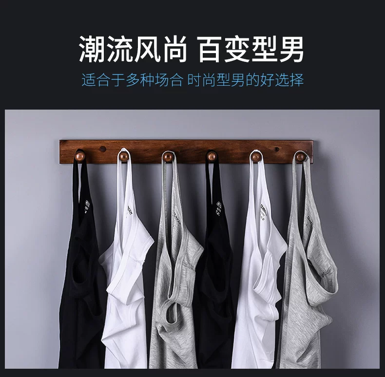 纯棉背心男士运动跨栏男款大码螺纹外穿夏季全棉吊带打底健身紧身 3