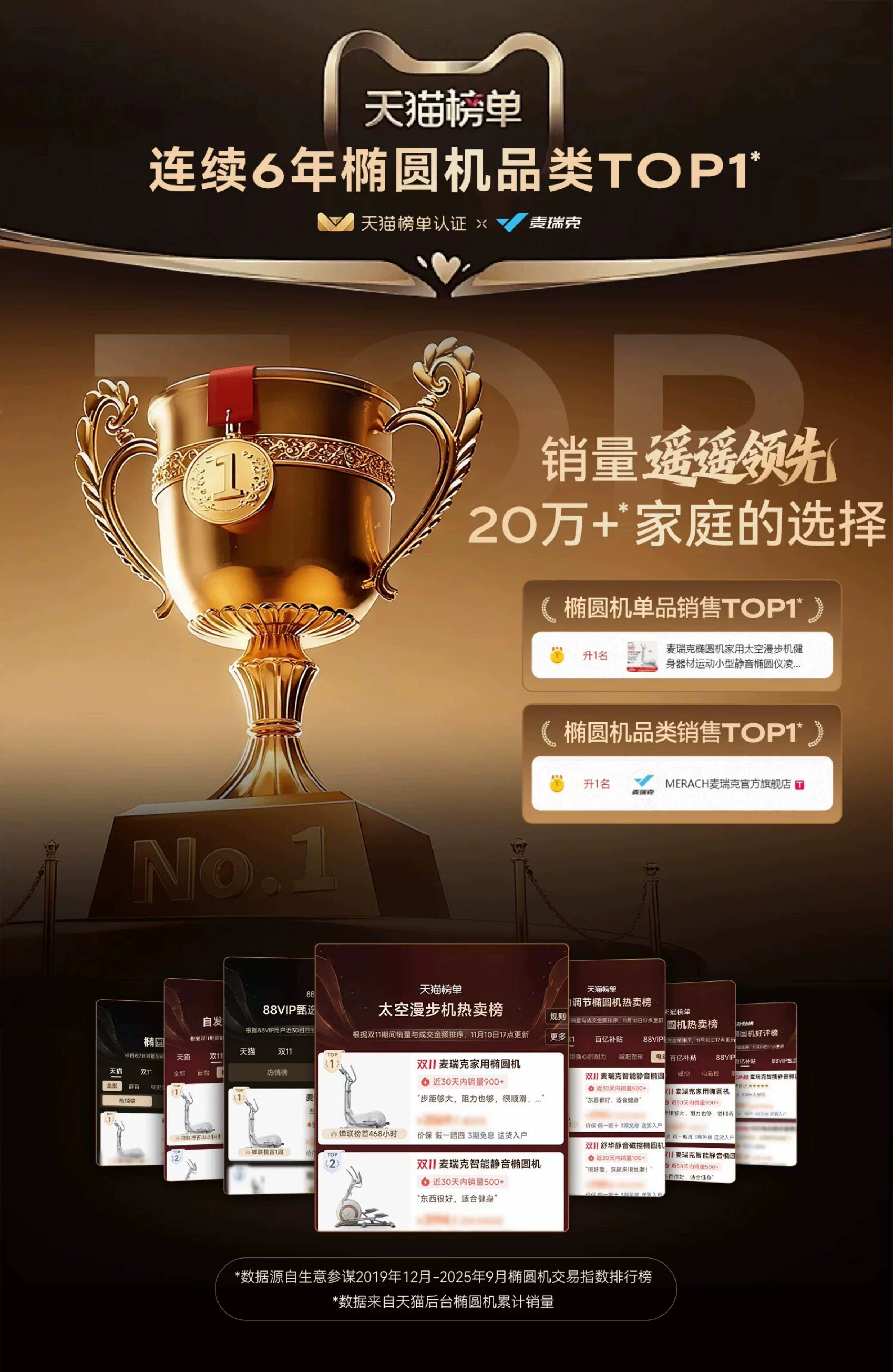 麦瑞克椭圆机家用大步距爬楼机健身器材静音护膝漫步仪凌波L7PRO 8