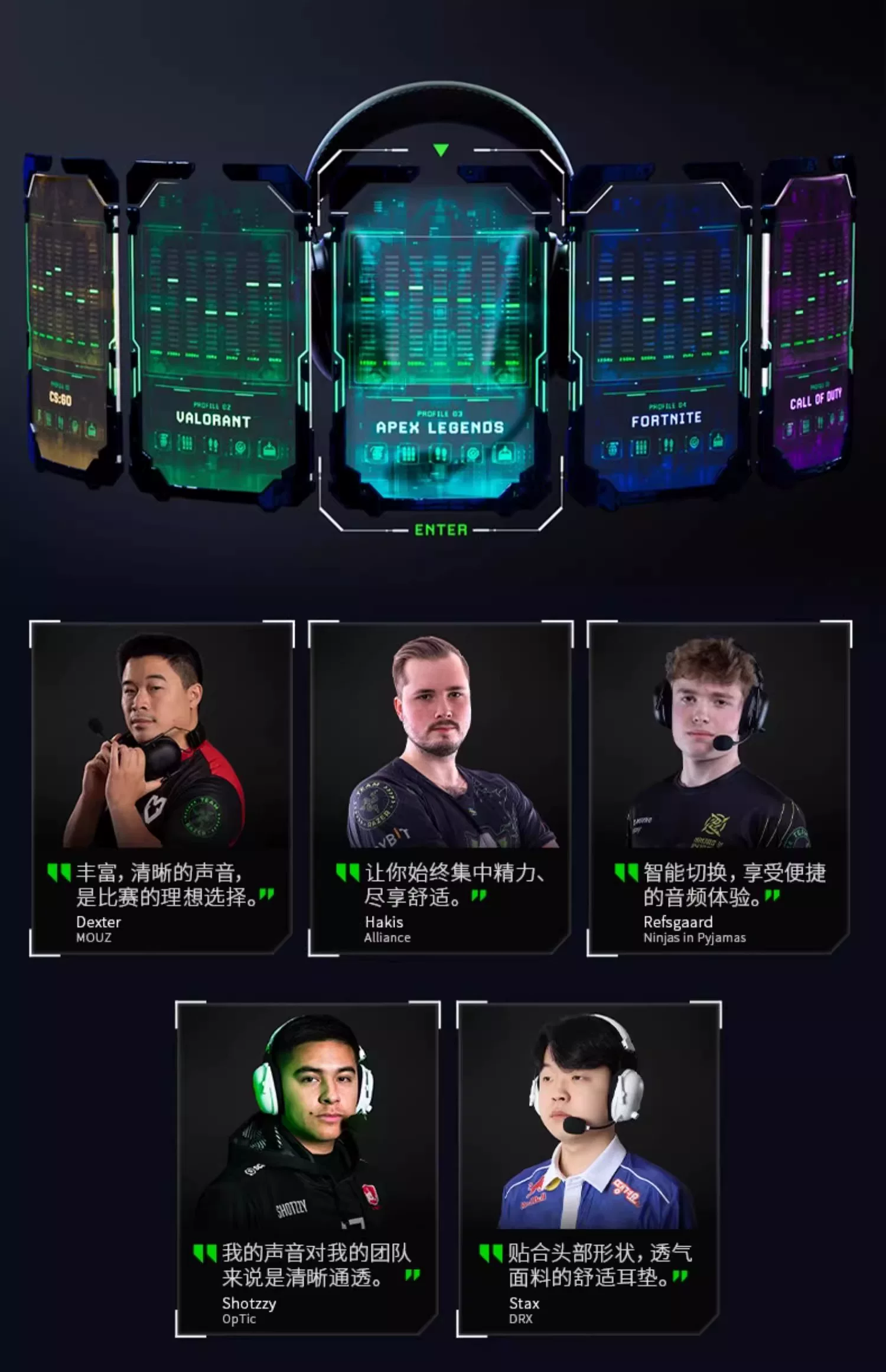 Razer雷蛇旋风黑鲨V2专业版Pro无线头戴式职业电竞游戏耳机麦克风 11