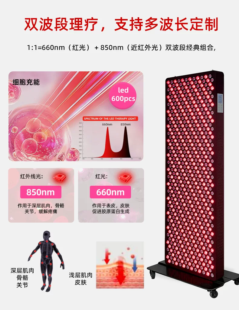 新款家用美容灯近红外线LED理疗灯定时调光脉冲660nm-850nm光疗灯 28