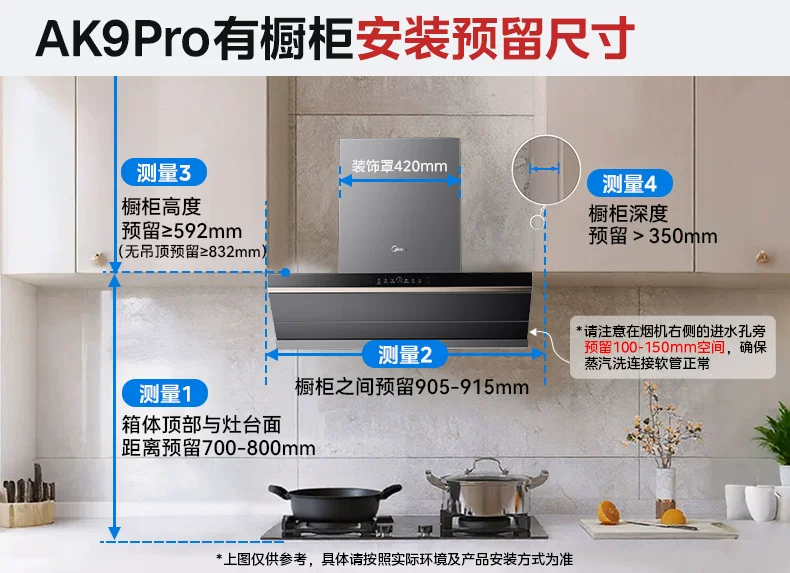 美的小西梅油烟机AK7PRO飓风版蒸汽洗家用厨房大吸力旗舰AK9PRO 47