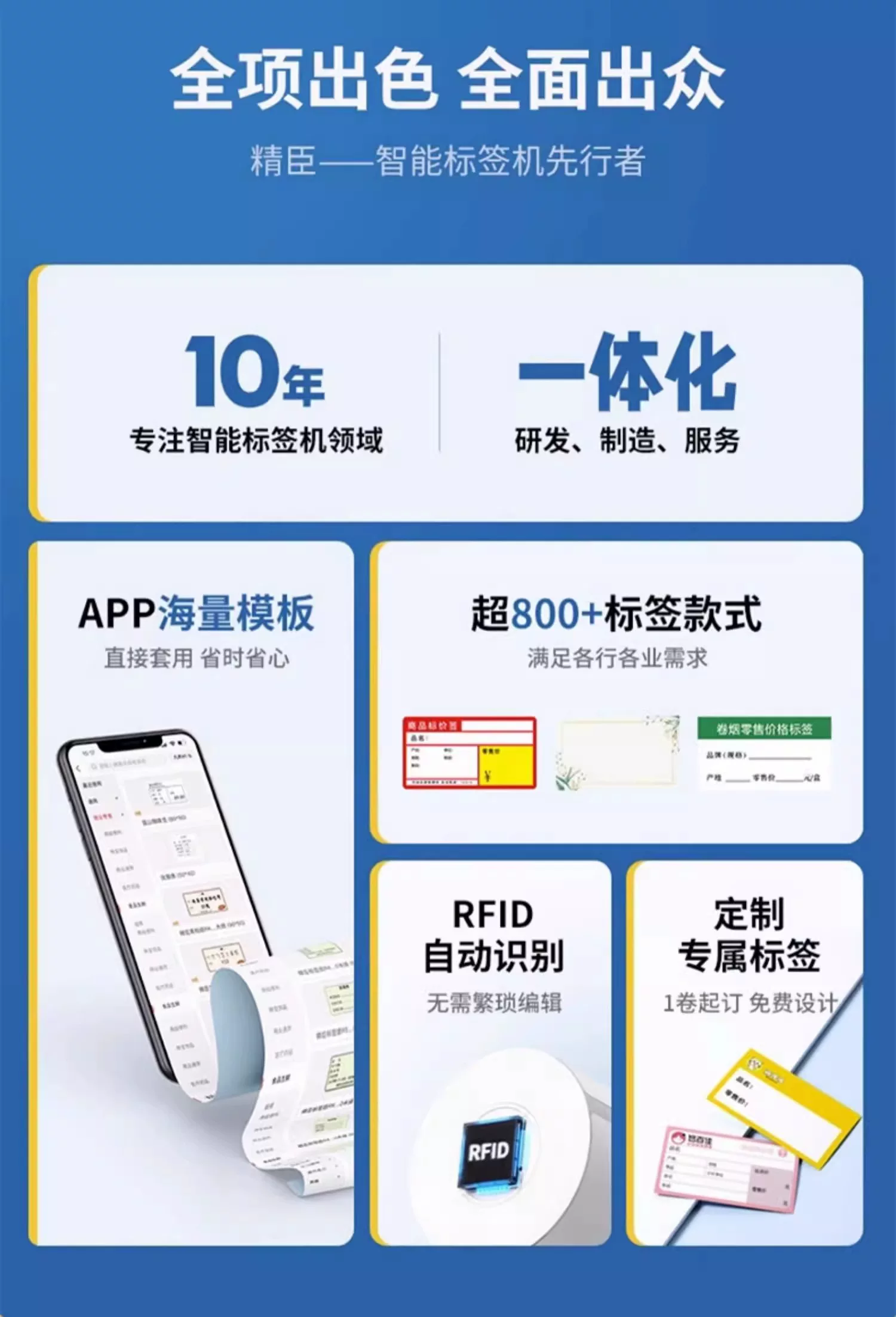精臣B1食品标签打印机手持便携蓝牙热敏不干胶贴纸二维码条形码商用价签珠宝服装吊牌茶叶烘焙打价格标签机 5