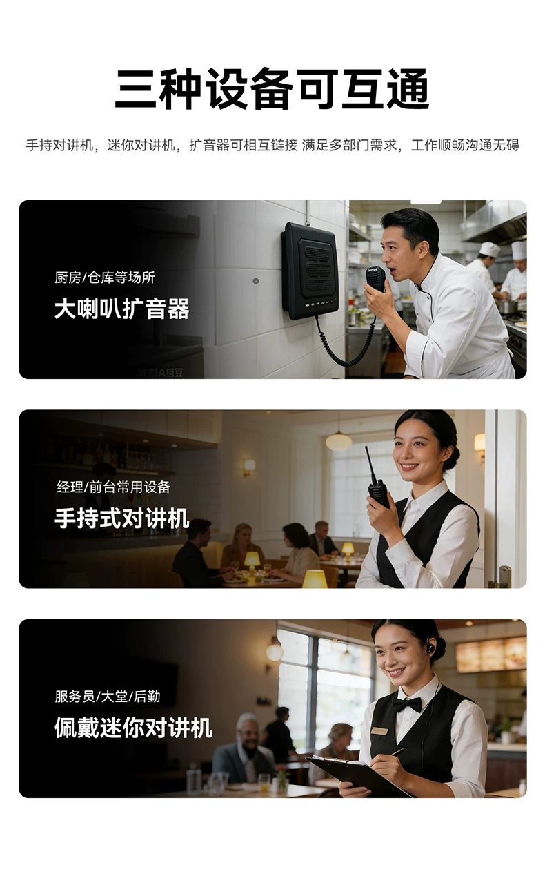 2026新款迷你耳挂式对讲机餐饮饭店酒店专用无线耳麦一体机对讲器 4