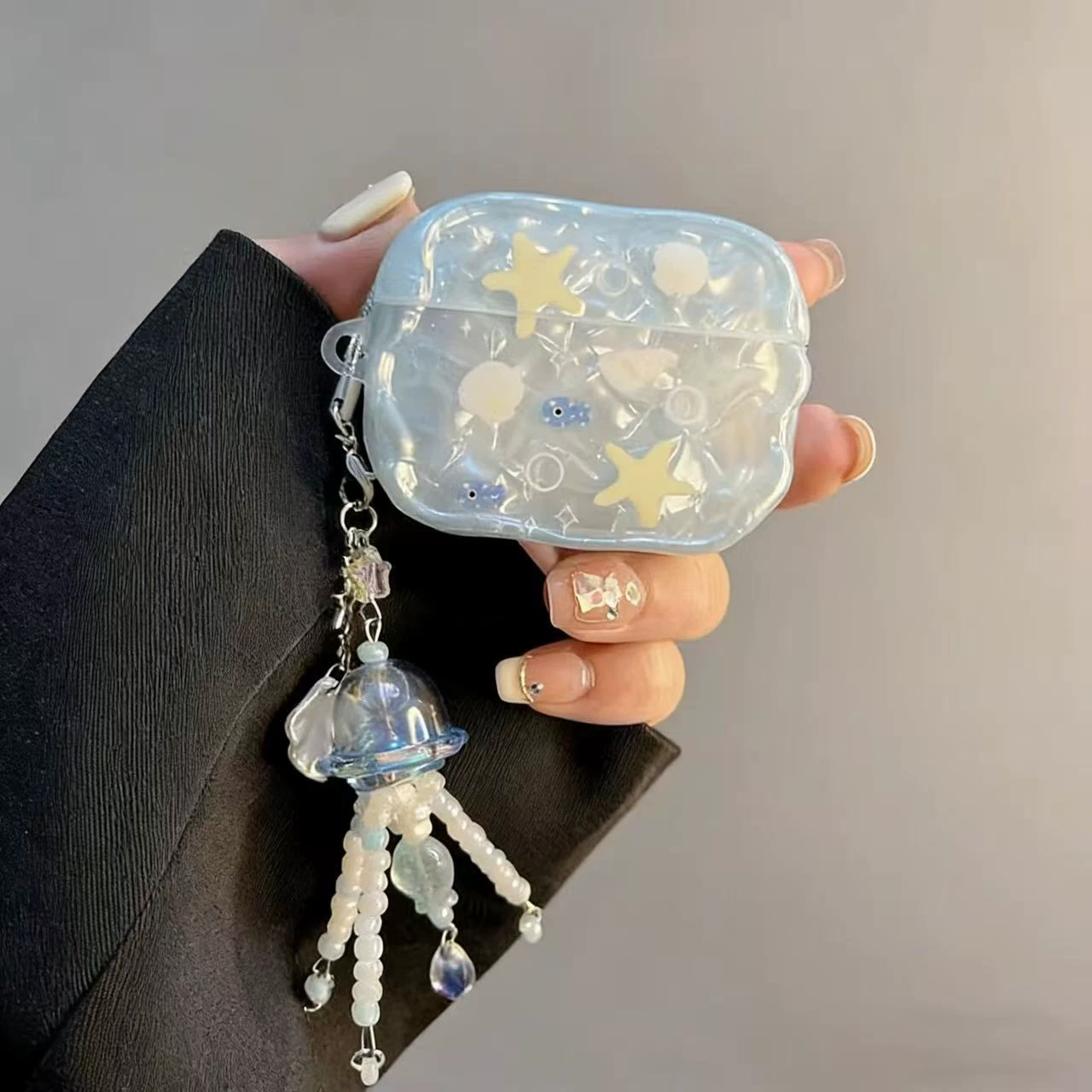 日本Eumeya夏日贝壳星星小鱼适用airpodspro3保护套苹果3代4代无线蓝牙耳机壳可爱airpods4挂绳简约保护壳 9