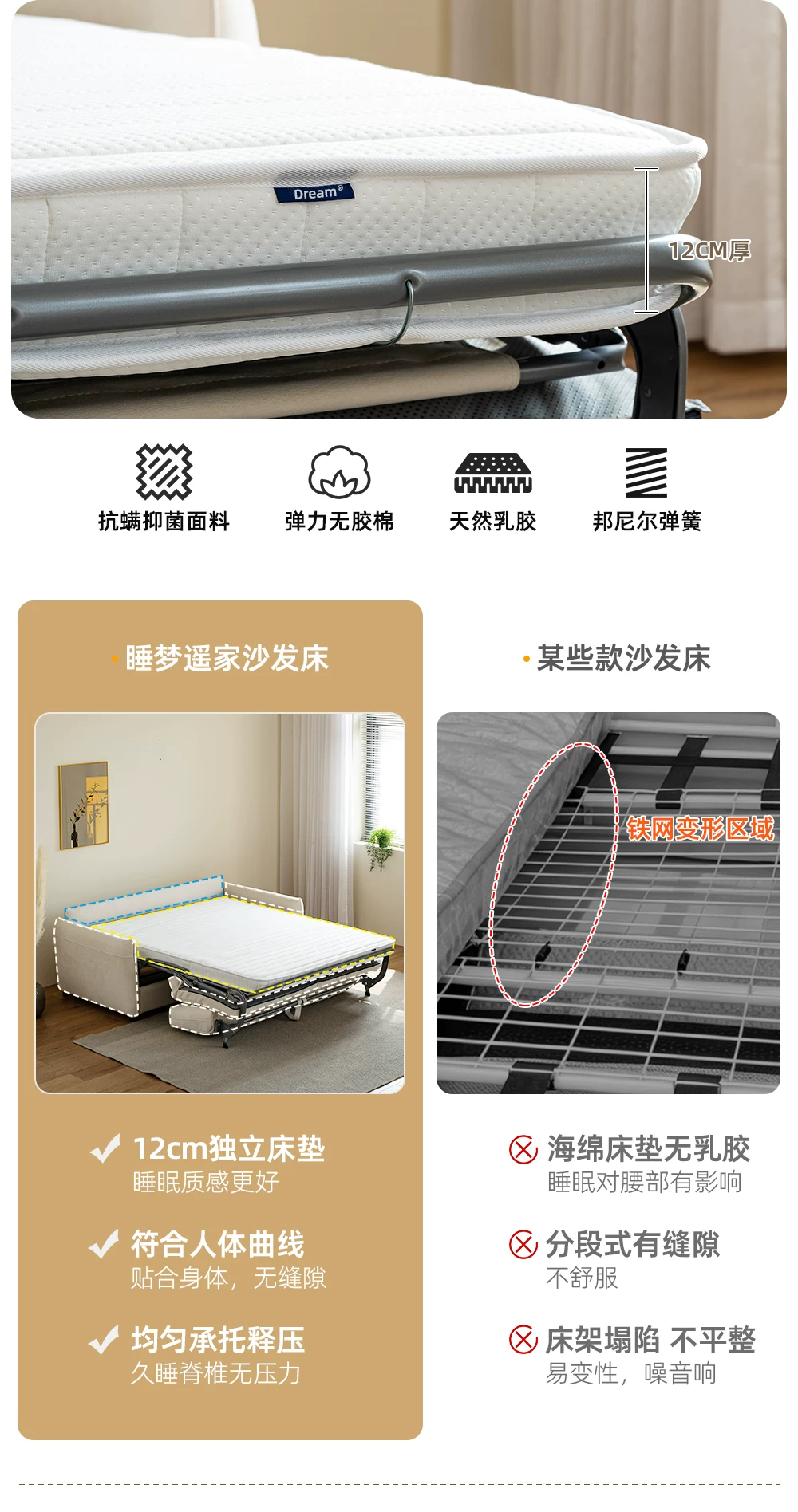 云清素履北欧可折叠沙发床两用科技布小户型客厅2026年折叠沙发床 30