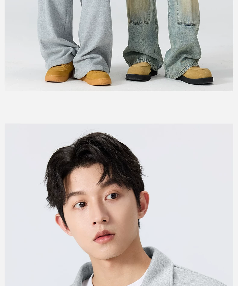 MINISO/名创优品半拉链立领卫衣男秋季美式藏青纯色重磅正肩外套Y 17
