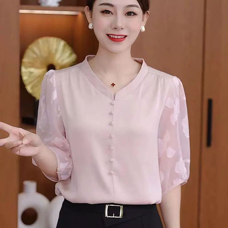 H 高级感夏季新款气质减龄洋气上衣轻奢风设计感百搭修身显瘦上衣 8