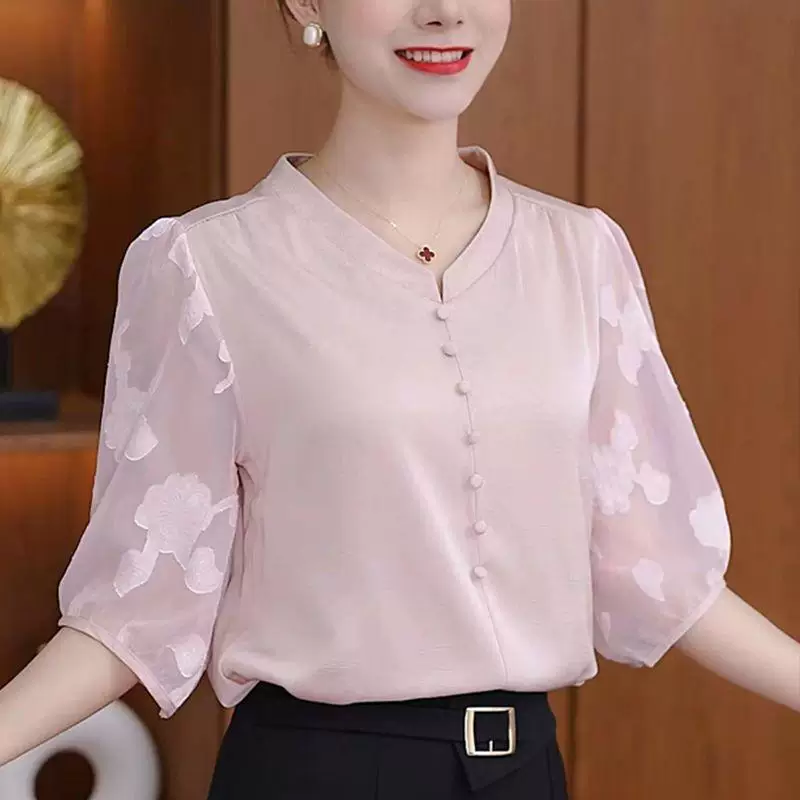 H 高级感夏季新款气质减龄洋气上衣轻奢风设计感百搭修身显瘦上衣 11