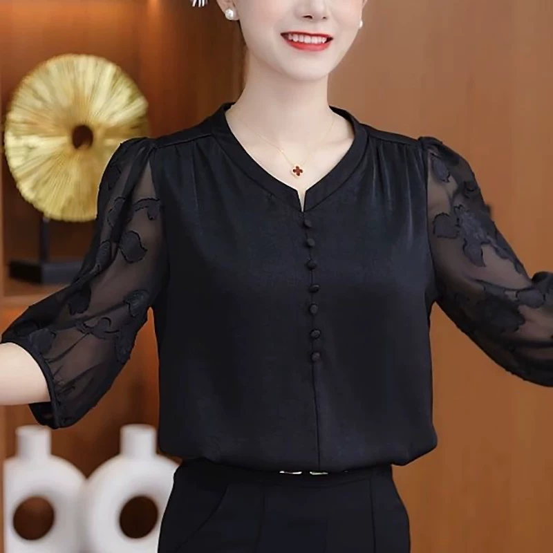 H 高级感夏季新款气质减龄洋气上衣轻奢风设计感百搭修身显瘦上衣 10