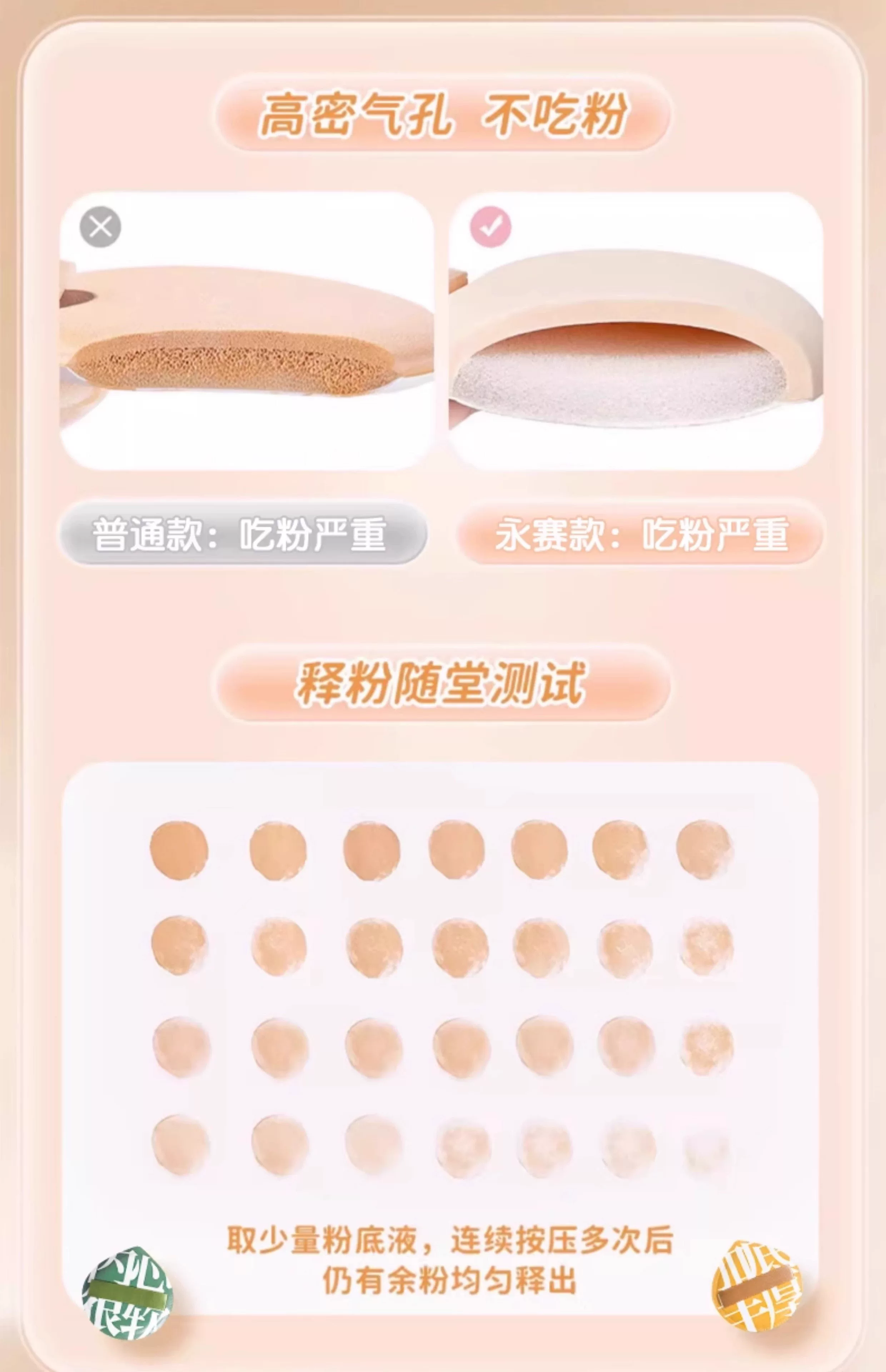 棉花糖粉扑100分 美妆蛋气垫干湿两用化妆师姑娘专用不吃粉粉底液 11