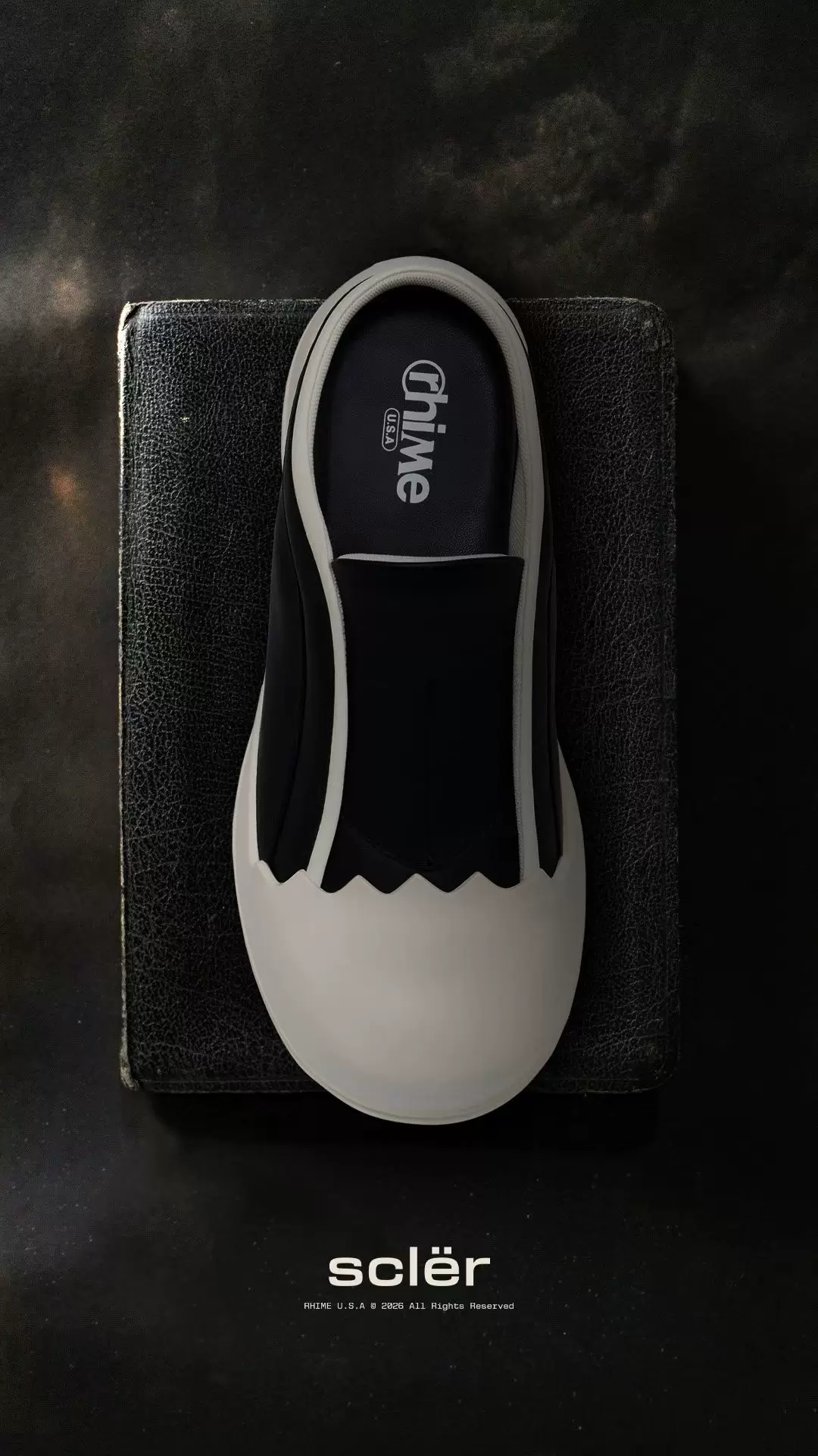 【官方正品】RHIME 蛋壳博肯鞋真皮增高男女同款半拖一脚蹬帆布鞋 1