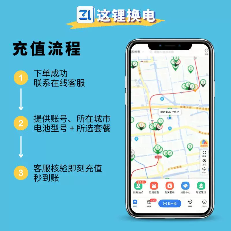 《全国这理换电》72-40新老用户优惠价！外卖跑单神器！无限换电 4