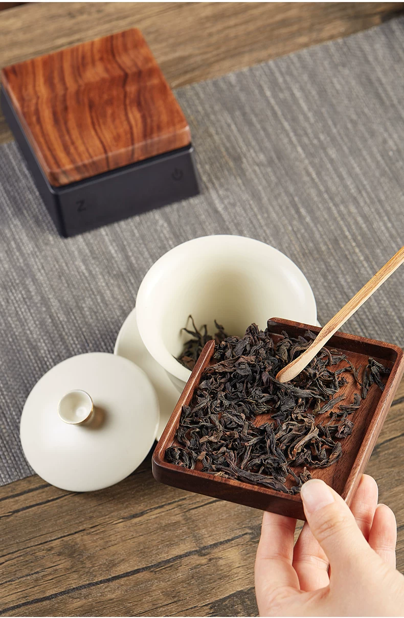 胡桃实木小型茶叶秤克电子秤普洱茶称专用量茶器精准迷你茶则充电 13