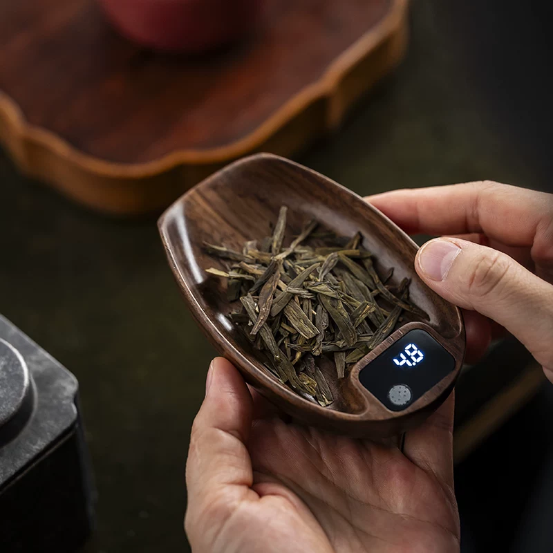 精准黑胡桃实木电子茶则茶叶称克数专用电子秤茶道普洱茶荷量茶器 18