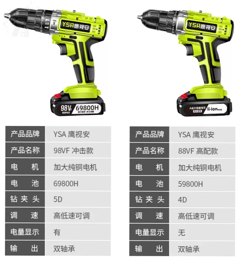 德国打孔带冲击电动电转无绳16V家用充电手钻无线21v手持电批工具 28