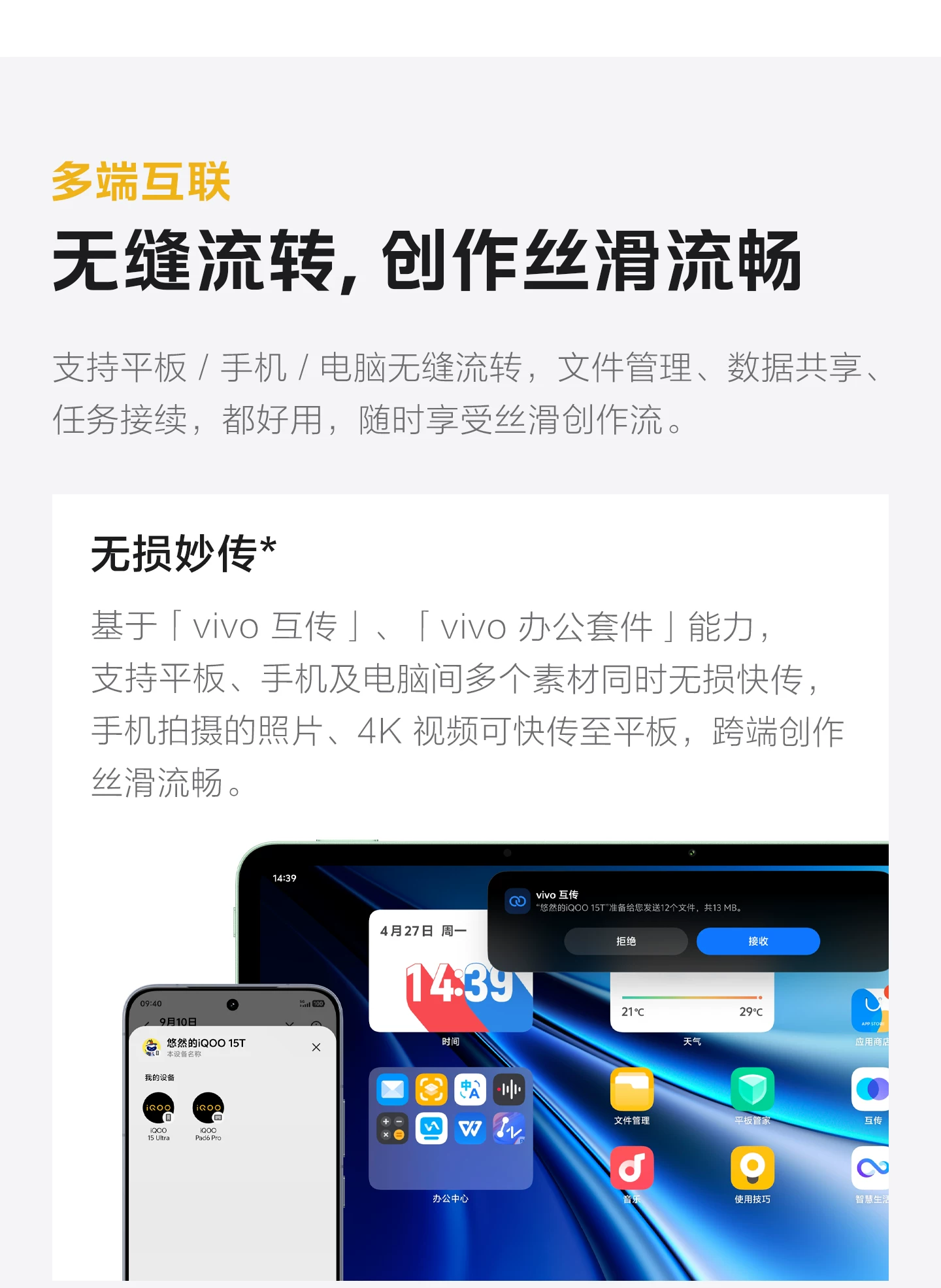 【12期免息】vivo iQOO Pad6 Pro平板电脑新款第五代骁龙8至尊版学生好物官方13.2英寸 34