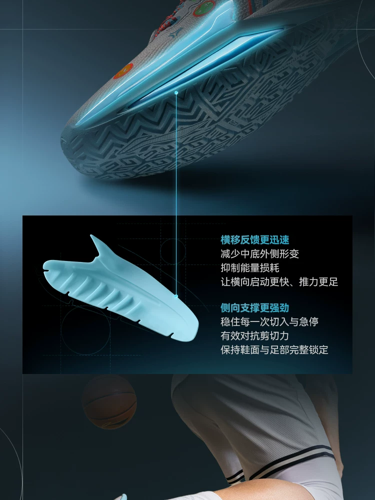 李宁利刃6V2 | 篮球鞋男款青少年专业实战缓震回弹耐磨防滑运动鞋 26
