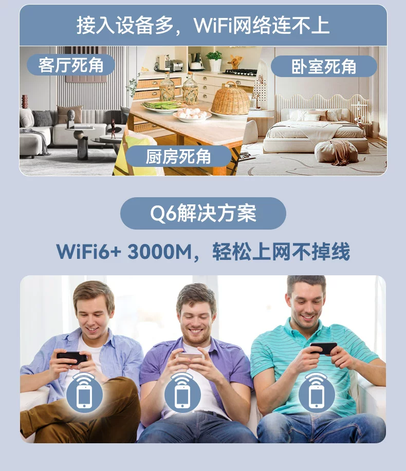 华为Q6子母路由器千兆端口家用mesh分布式无线ap面板高速wifi大户型全覆盖一拖二三别墅电力猫h6Q2Pro 18