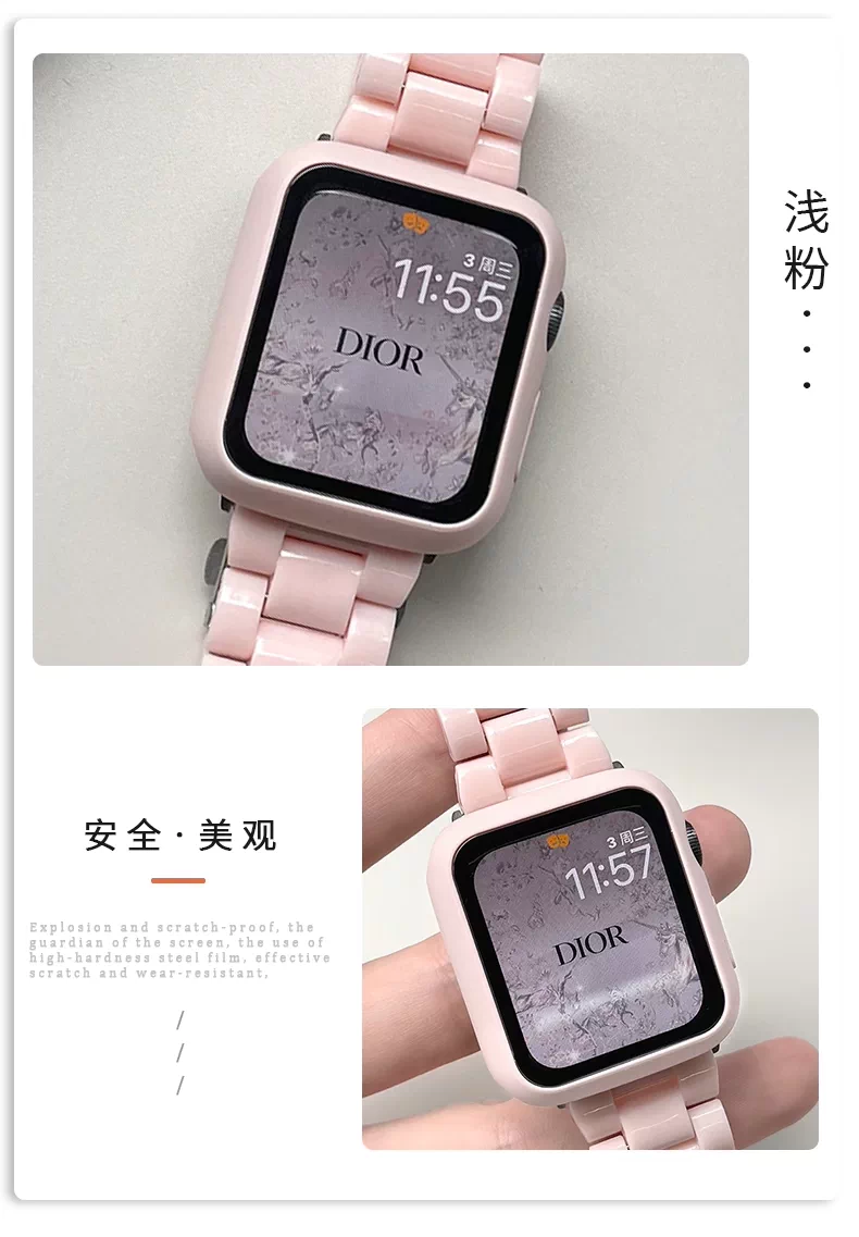 适用iWatchs10苹果手表s9钢化膜保护壳一体式全包保护套SE/7/6/5/ 23