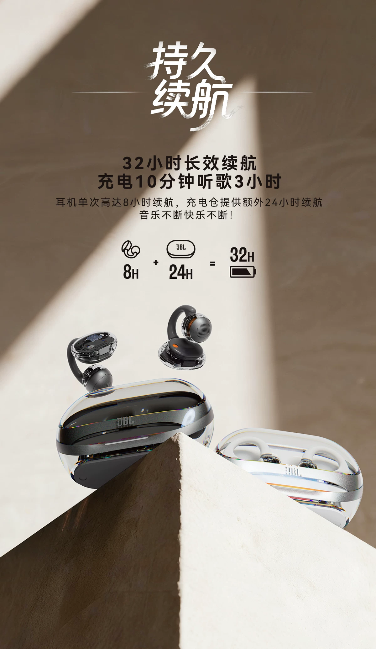 王楚钦同款 | JBL Clips琉璃扣耳夹蓝牙耳机无线透明开放式不入耳 15