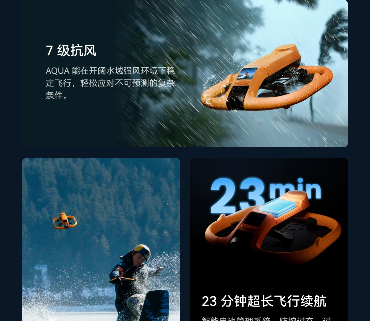 【新品】哈浮AQUA水上运动飞行相机专业4K高清防抖无人机AI智能跟拍避障户外摄像遥控航拍hoverair aqua 21