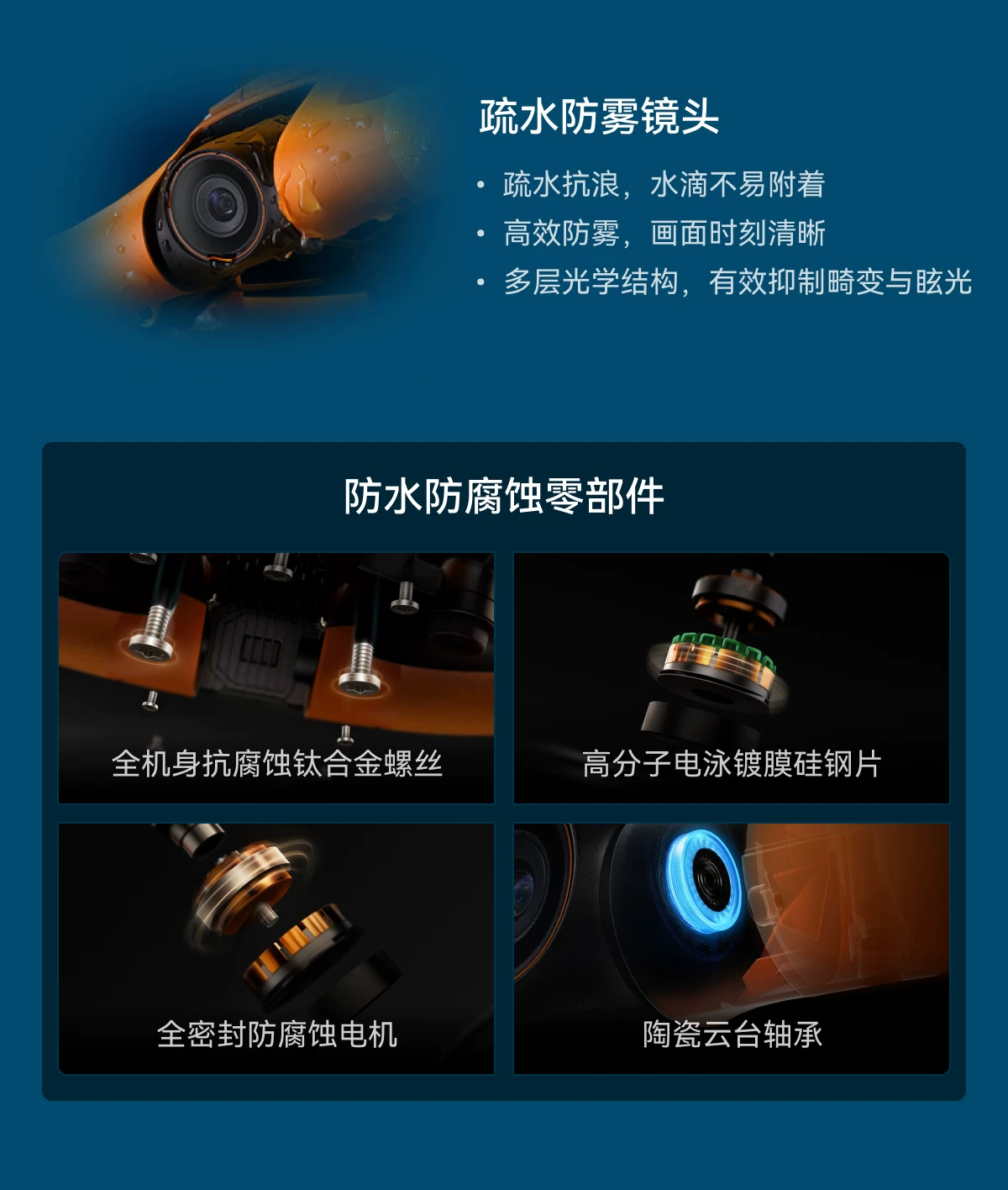【新品】哈浮AQUA水上运动飞行相机专业4K高清防抖无人机AI智能跟拍避障户外摄像遥控航拍hoverair aqua 10